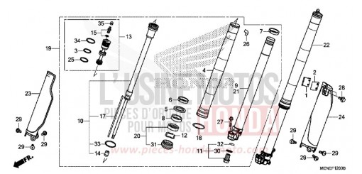 FOURCHETTE AVANT (D/E) CRF450RE de 2014